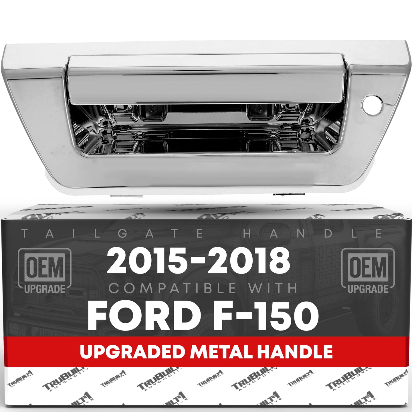 Ford F-150 Tailgate Handle - All Chrome - Upgraded Metal Latch Assembly with Keyhole - 2015-2018
