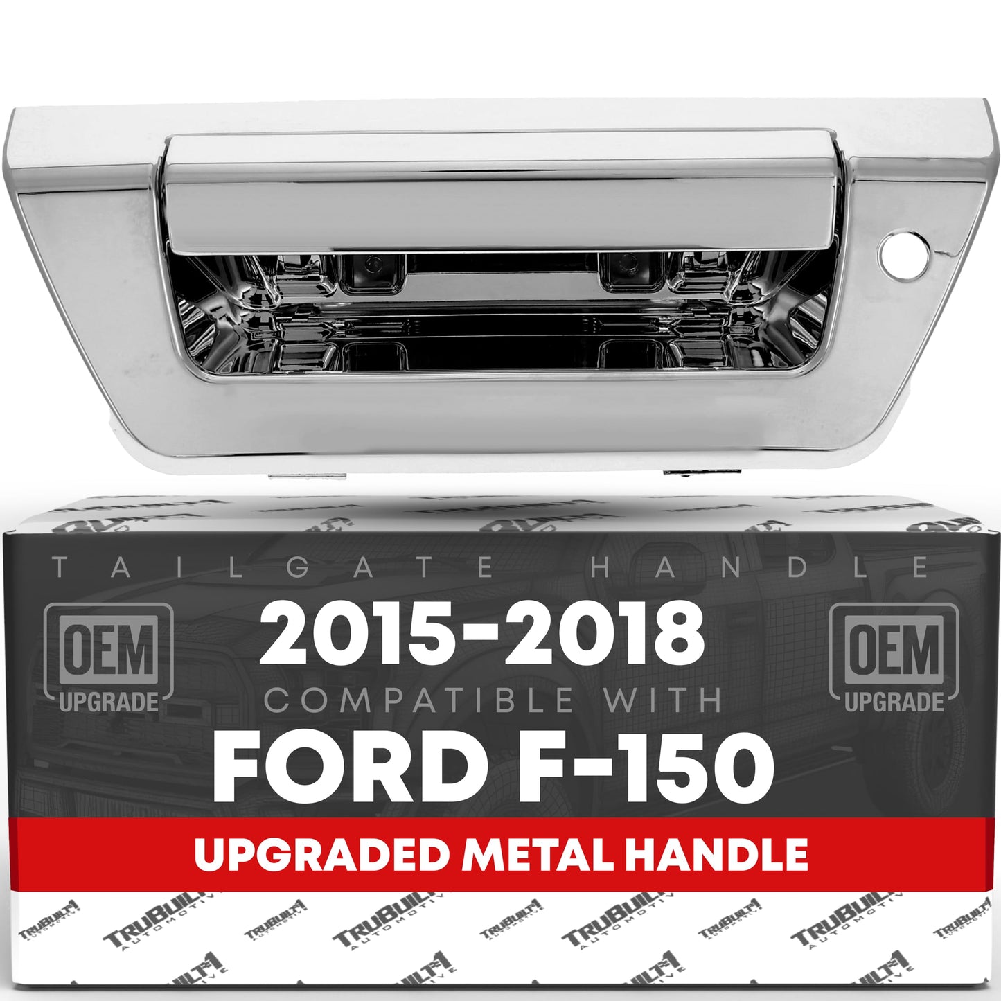 Ford F-150 Tailgate Handle - All Chrome - Upgraded Metal Latch Assembly with Keyhole - 2015-2018