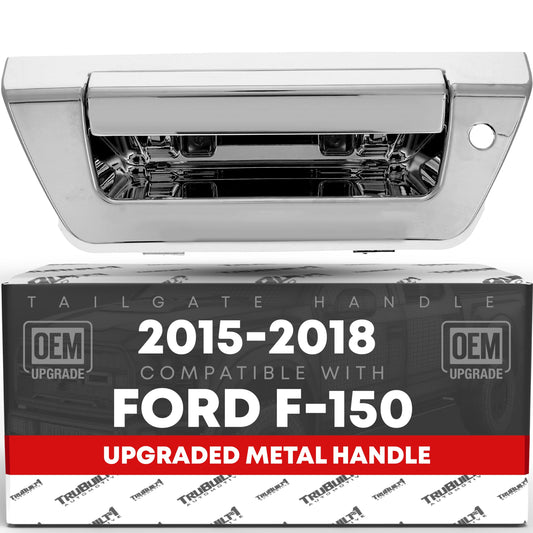 Ford F-150 Tailgate Handle - All Chrome - Upgraded Metal Latch Assembly with Keyhole - 2015-2018