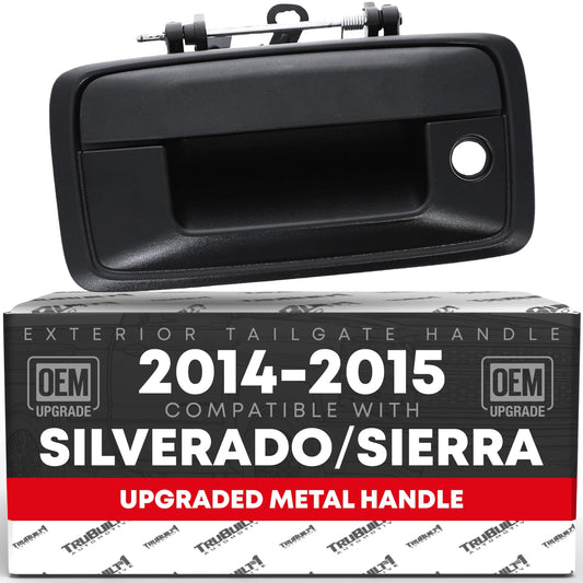 Chevrolet Silverado GMC Sierra Tailgate Handle - Upgraded Metal - Textured Black - Liftgate Latch - Black Metal Tailgate