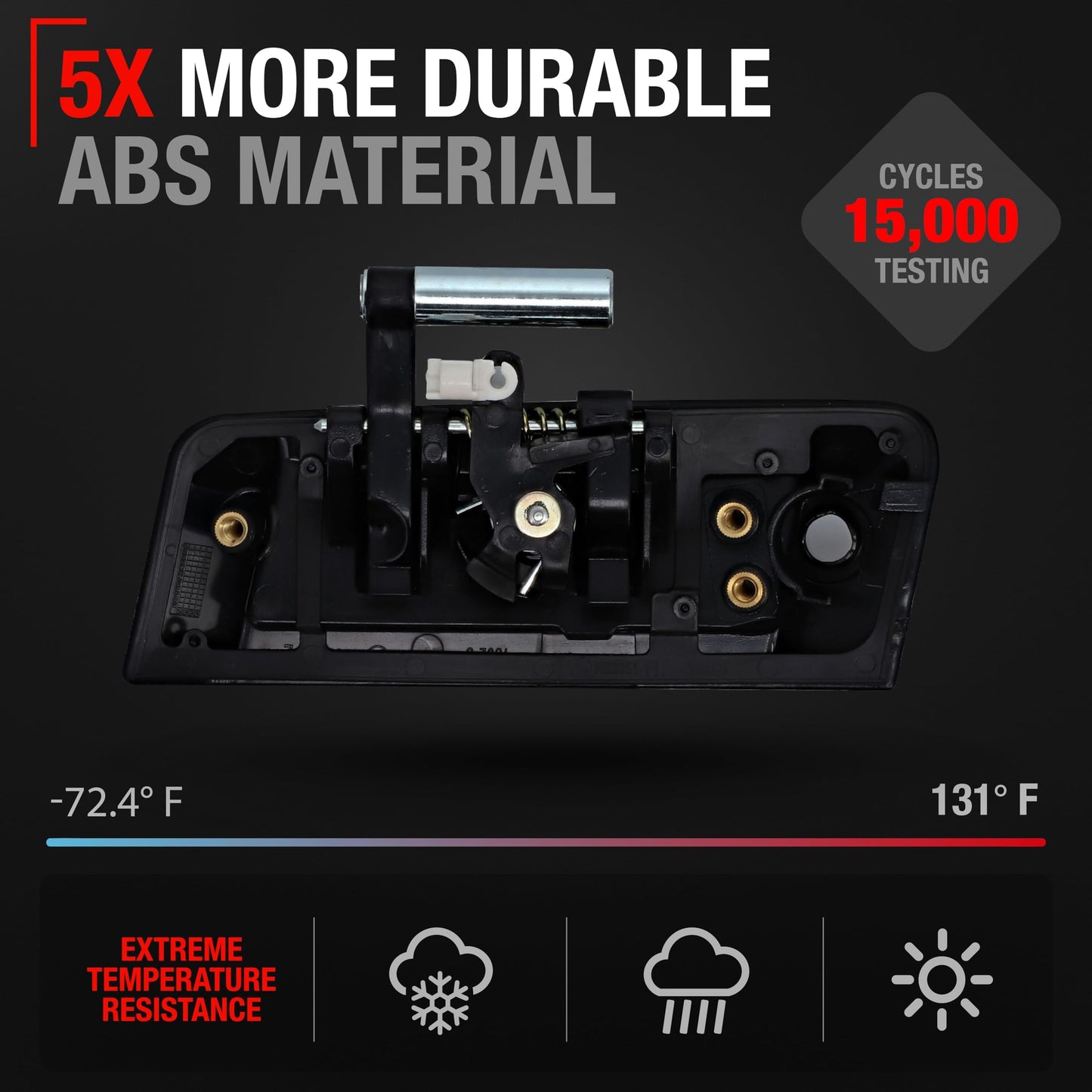 2003-2009 Nissan 350Z Exterior Front Driver Door Handle Replacement - Primed Black with Keyhole - Driver Side Handle - Black