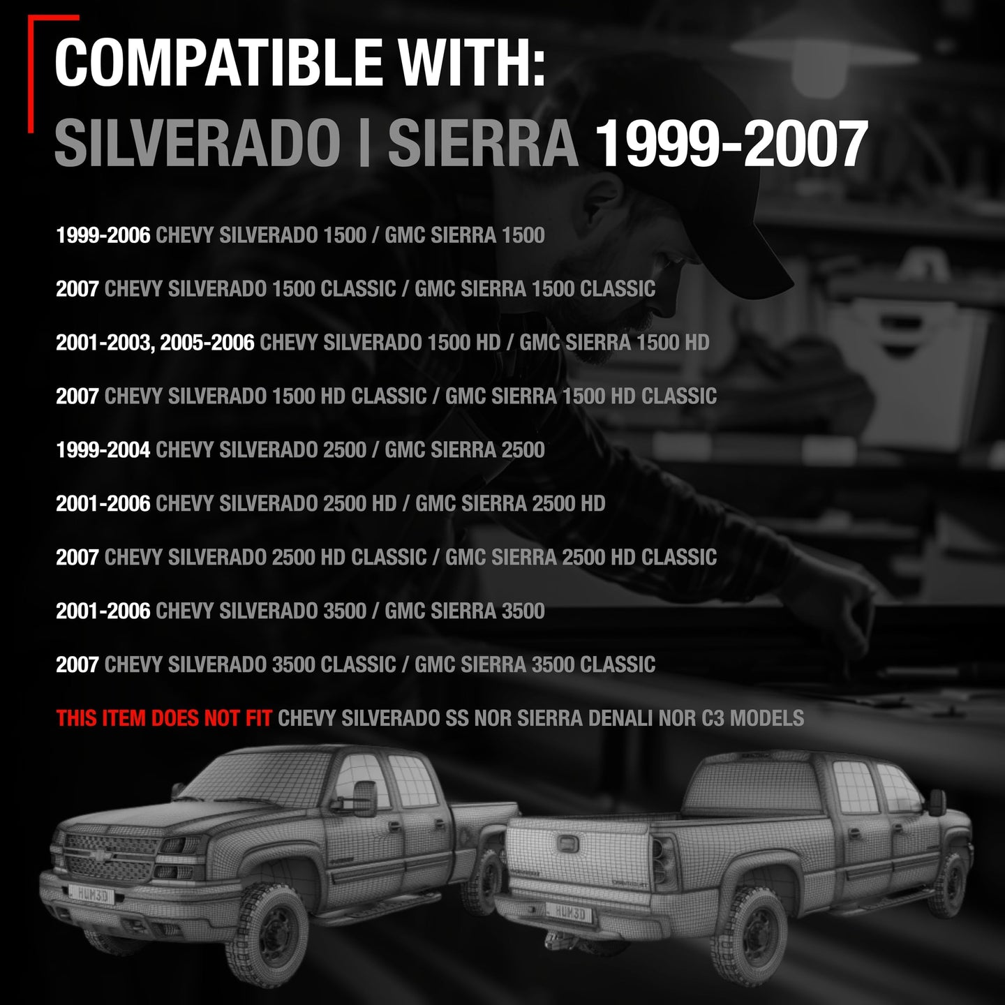 1999-2006 Chevrolet Silverado Suburban Avalanche GMC Sierra Yukon Exterior Front Passenger Door Handle Upgraded Metal - Textured Black with Keyhole - Front Passenger Side Handle
