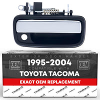1995-2012 Toyota Tacoma Hilux Exterior Front Passenger Door Handle Replacement - Modern Chrome Lever Plastic - Front Passenger Door Handle