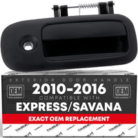 Chevrolet Express GMC Savana Rear Passenger Sliding Door Handle - Textured Black with Keyhole - Right Side Sliding Door Handle