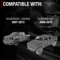 2007-2015 Chevrolet Silverado GMC Sierra Hummer H3T Tailgate Handle Assembly - Upgraded Metal Chrome Finish No Keyhole - Chrome Tailgate Handle