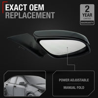 Passenger Side Power Adjustable Side View Mirror - Compatible with 2014-2019 Toyota Corolla - Power Adjust, Non-Heated, Manual Folding - Paintable Textured Black Housing - OEM 8791002F81C0 - Passenger Side Mirror
