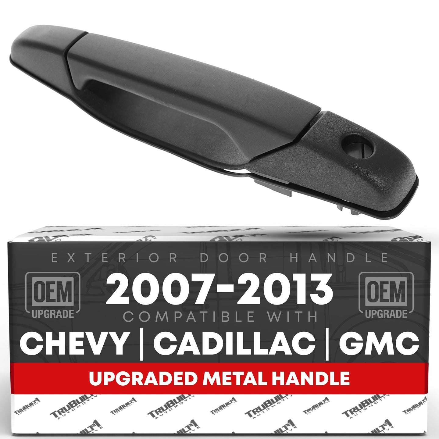 2007-2014 Chevrolet Silverado GMC Sierra 1500 2500 3500 Cadillac Escalade Exterior Front Driver Door Handle Upgraded Metal - Textured Black - Front Driver Side Handle