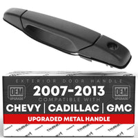 2007-2014 Chevrolet Silverado GMC Sierra 1500 2500 3500 Cadillac Escalade Exterior Front Driver Door Handle Upgraded Metal - Textured Black - Front Driver Side Handle