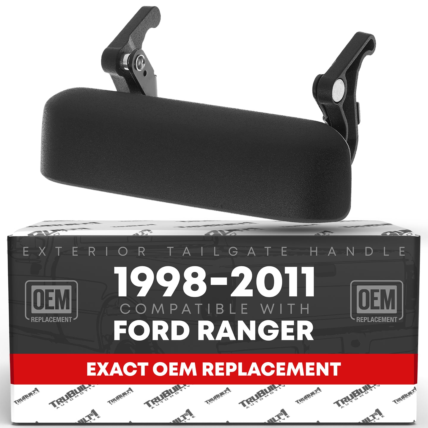 T1A Tailgate Handle - Compatible with 1998-2011 Ford Ranger - Textured Black - OEM 1L5Z9943400AAA, 1L5Z-9943400-AAA, 1L5Z 9943400-AAATEX, 77872, FO1915109 - Plastic Tailgate Handle