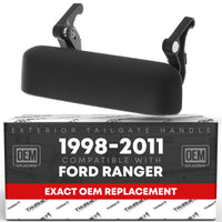 T1A Tailgate Handle - Compatible with 1998-2011 Ford Ranger - Textured Black - OEM 1L5Z9943400AAA, 1L5Z-9943400-AAA, 1L5Z 9943400-AAATEX, 77872, FO1915109 - Plastic Tailgate Handle