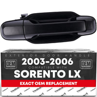 Kia Sorento LX Exterior Door Handle, Rear Right Passenger Side - Primed Black, Plastic - Rear Passenger Side Handle