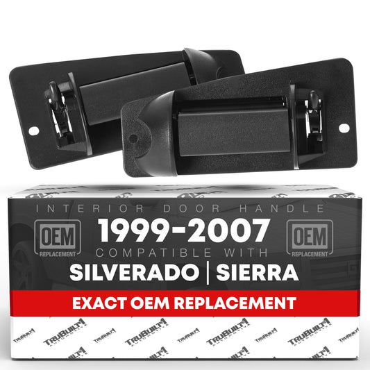 Chevrolet Silverado GMC Sierra Extended Cab Rear Driver & Passenger Door Handle Set - Textured Black - Left + Right Side Ext Cab Handle (Plastic)
