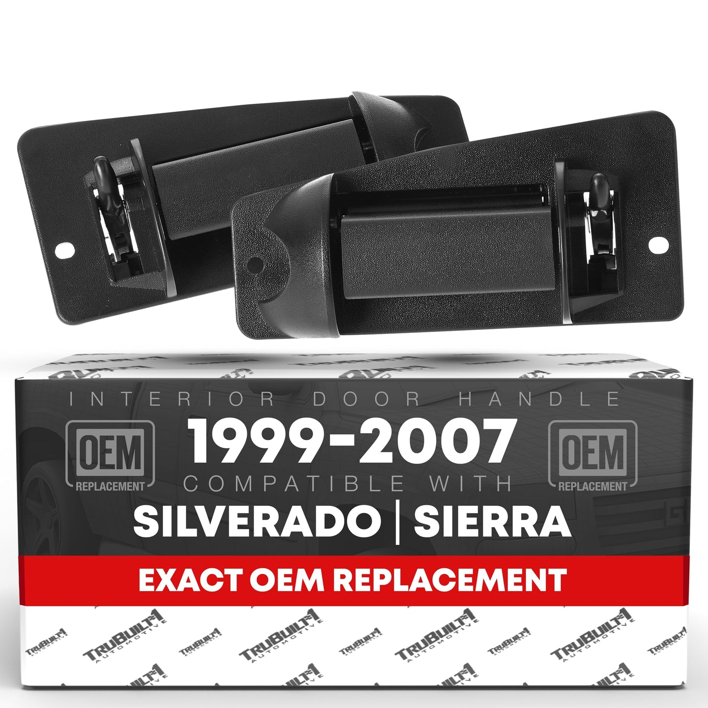 1999-2007 Chevrolet Silverado 1500 2500 3500 GMC Sierra 1500 2500 3500 HD Classic Extended Cab Rear Driver & Passenger Door Handle - Textured Black - Left + Right Side Ext Cab Handle (Plastic)