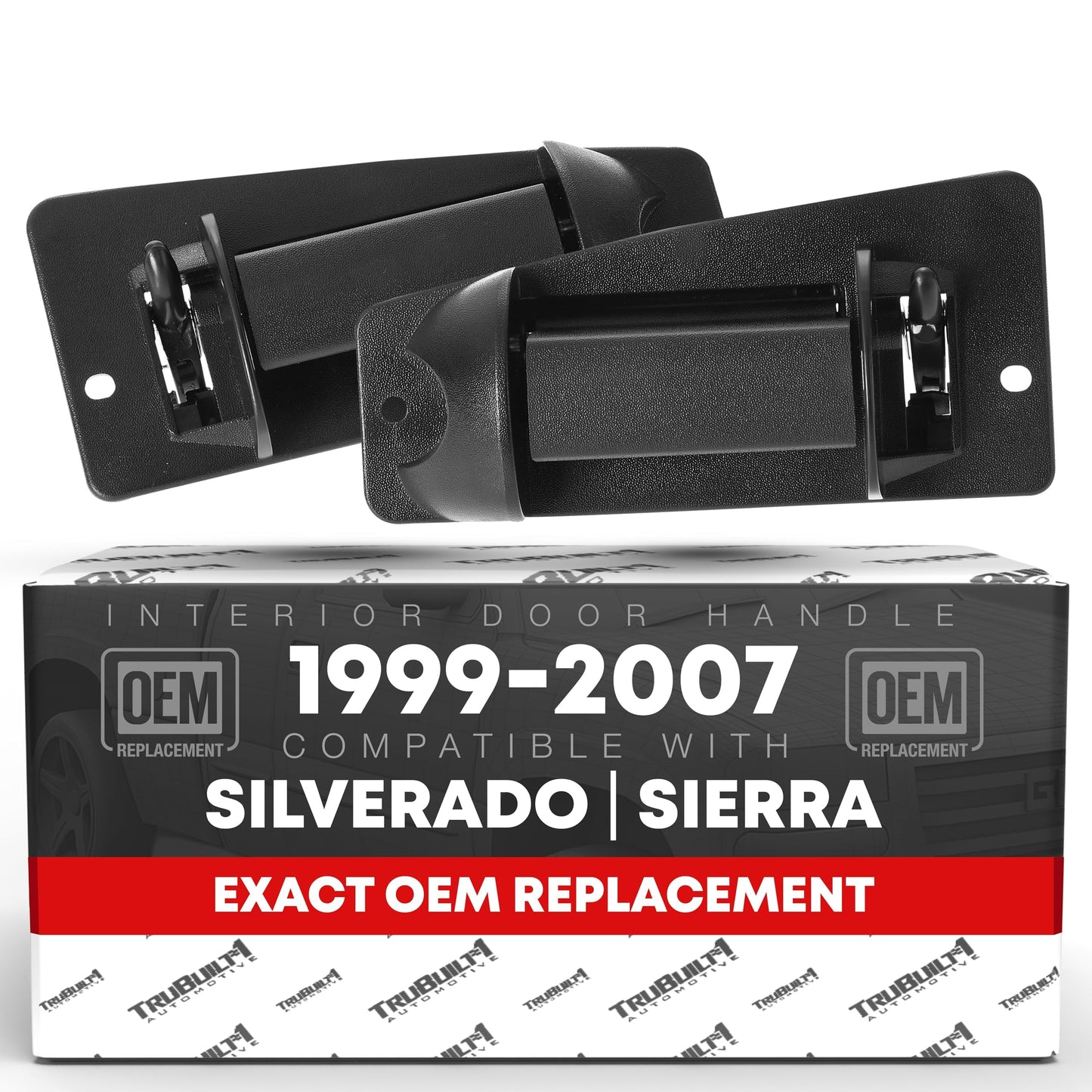 1999-2007 Chevrolet Silverado 1500 2500 3500 GMC Sierra 1500 2500 3500 HD Classic Extended Cab Rear Driver & Passenger Door Handle - Textured Black - Left + Right Side Ext Cab Handle (Plastic)