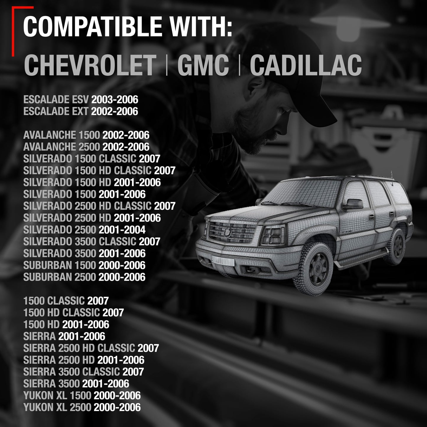 Chevy Avalanche Silverado Front Driver Window Regulator with Motor - Upgraded Metal - 2000-2007 - Front Driver Side Window