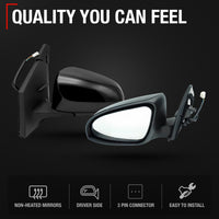 Driver Side Power Adjustable Side View Mirror - Compatible with 2014-2019 Toyota Corolla - Power Adjust, Non-Heated, Manual Folding - Paintable Textured Black Housing - OEM 8794002F21C0 - Driver Side Mirror
