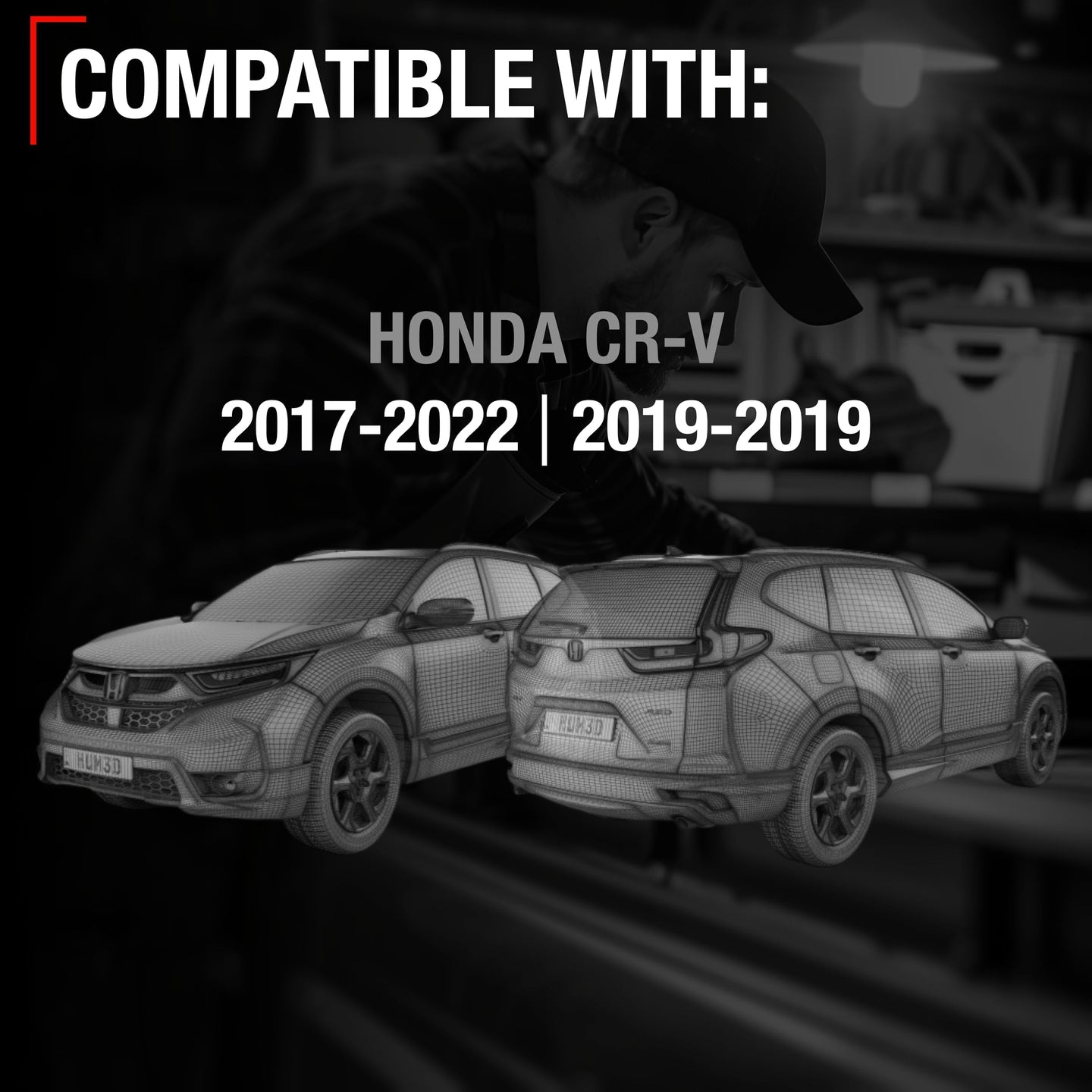 2017-2022 Honda CR-V Driver Side Mirror - Powered Adjustment Manual Folding Heated Turn Signal Blind Spot Detection Flat Glass Smooth Black - Driver Side Mirror