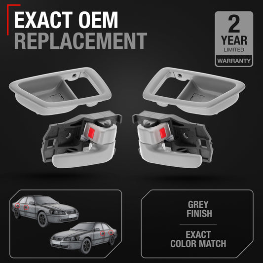 1997-2001 Toyota Camry Interior Front or Rear Driver and Passenger Door Handle - Gray Sage Plastic - Front or Rear, Driver or Passenger Handle - Set