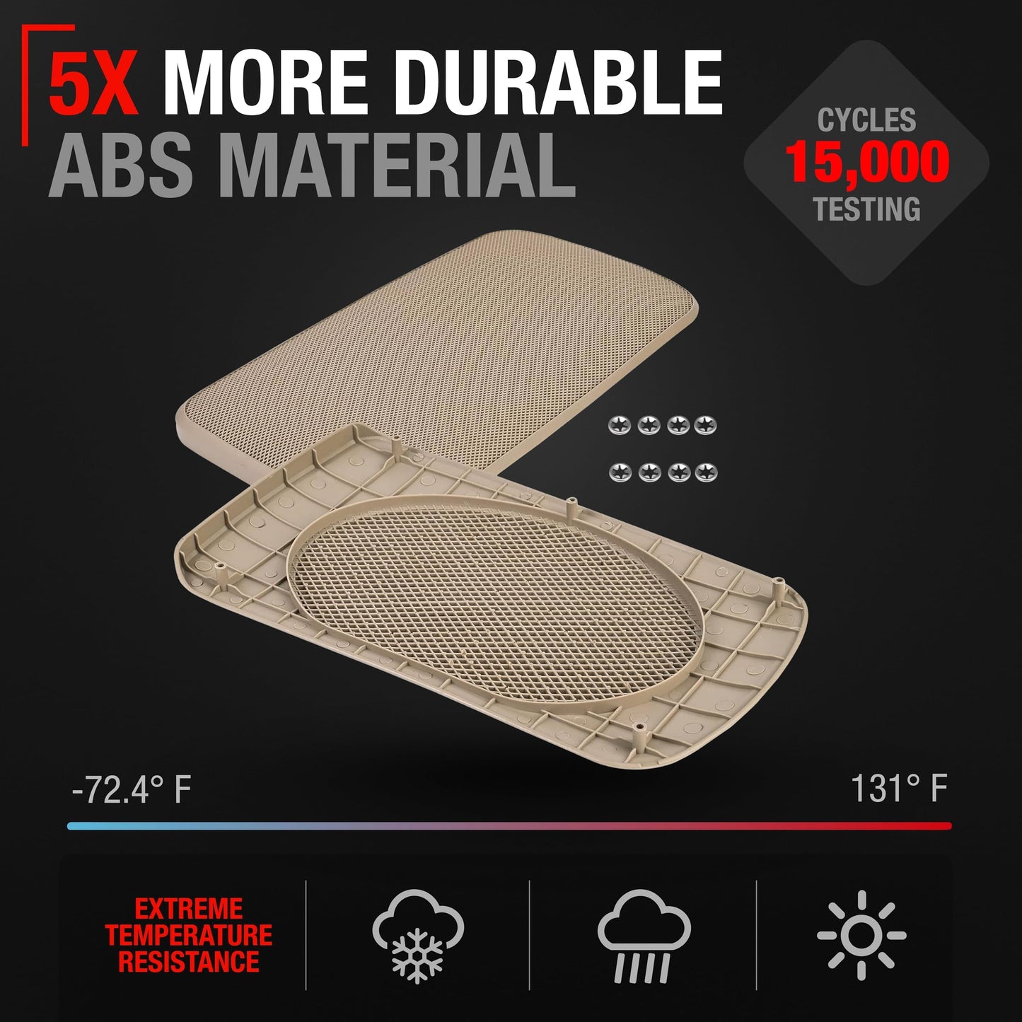 2002-2006 Toyota Camry Speaker Grille Replacement Set, Rear Left & Right Side - Beige - Beige