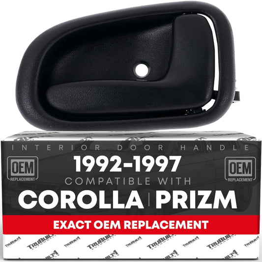 1992-1997 Toyota Corolla 1993-1997 Chevrolet Prizm Interior Front or Rear Passenger Door Handle Replacement - Black Plastic