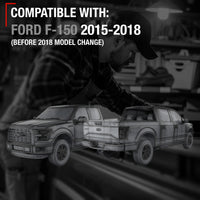 2015-2018 Ford F-150 Exterior Rear Driver Door Handle, Upgraded Metal - All Chrome - Rear Driver Side Handle