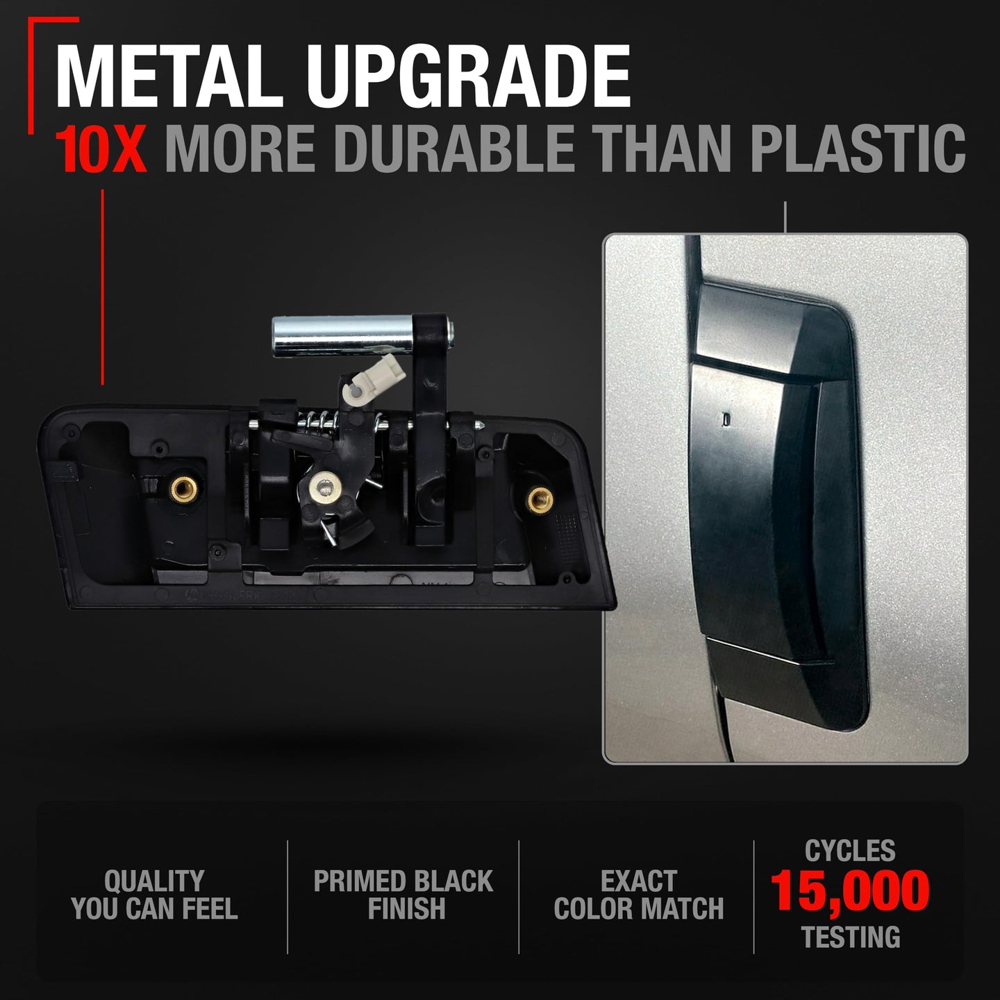 2003-2009 Nissan 350Z Exterior Front Passenger Door Handle Replacement - Primed Matte Black No Keyhole - Passenger Side Handle - Black