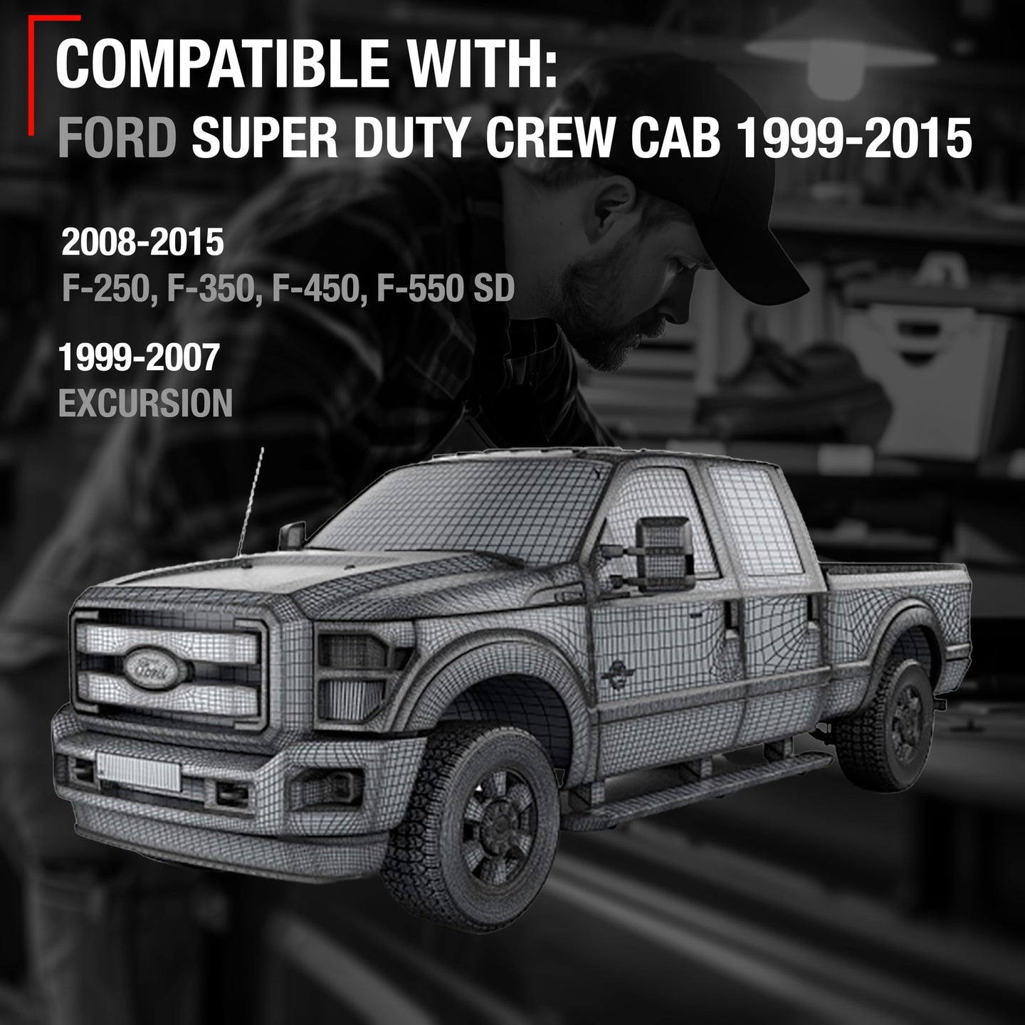 Ford F-250 Exterior Door Handle, Front Driver Side - Oxford White - Front Driver Door Handle