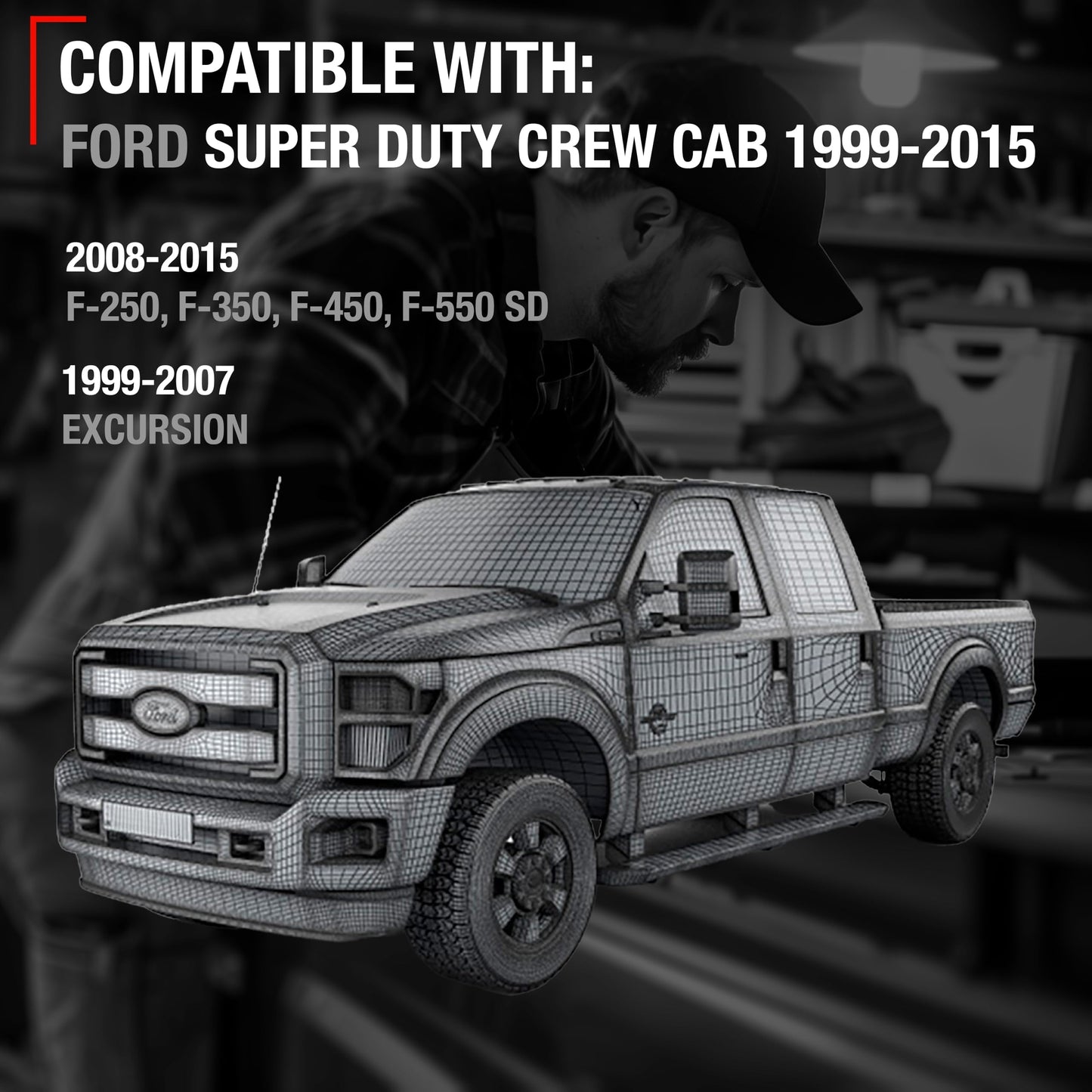 Ford F-250 Exterior Door Handle, Front Driver Side - Oxford White - Front Driver Door Handle