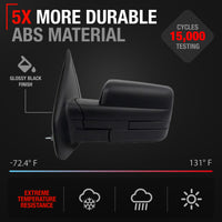 Driver Side Power Side View Mirror with Blind Spot Detection - Compatible with 2011-2014 Ford F-150 - Power Adjust, Blind Spot Detection, Manual Folding - Textured Black Housing - OEM BL3Z17683BA