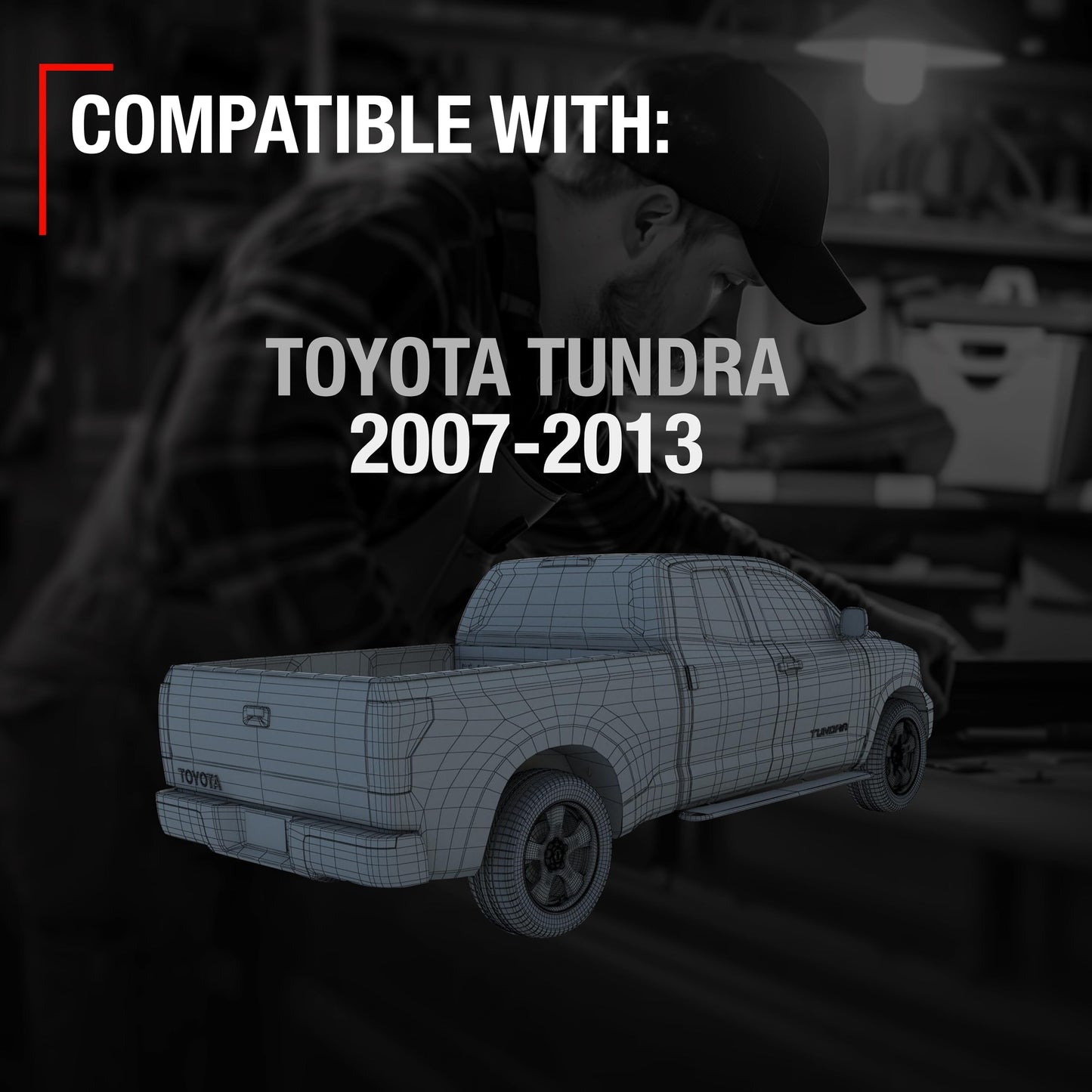 2007-2013 Toyota Tundra Tailgate Handle Assembly Replacement Upgraded Metal - Exterior Tailgate Latch Textured Black - Upgraded Metal Handle