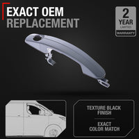 2015-2023 Ford Transit Exterior Hinged and Sliding Passenger Door Handle and Cover Replacement Set - Textured Black - Exterior Driver Door Handle