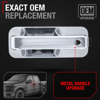 2015-2018 Ford F-150 Exterior Front Driver Door Handle, Upgraded Metal - All Chrome w/ Keyhole - Front Driver Side Handle