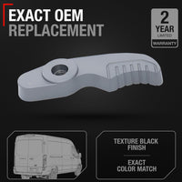 2015-2023 Ford Transit Interior Rear Driver Door Handle and Tailgate Back Door Replacement - Textured Black Plastic - Interior Hinged Tailgate Door