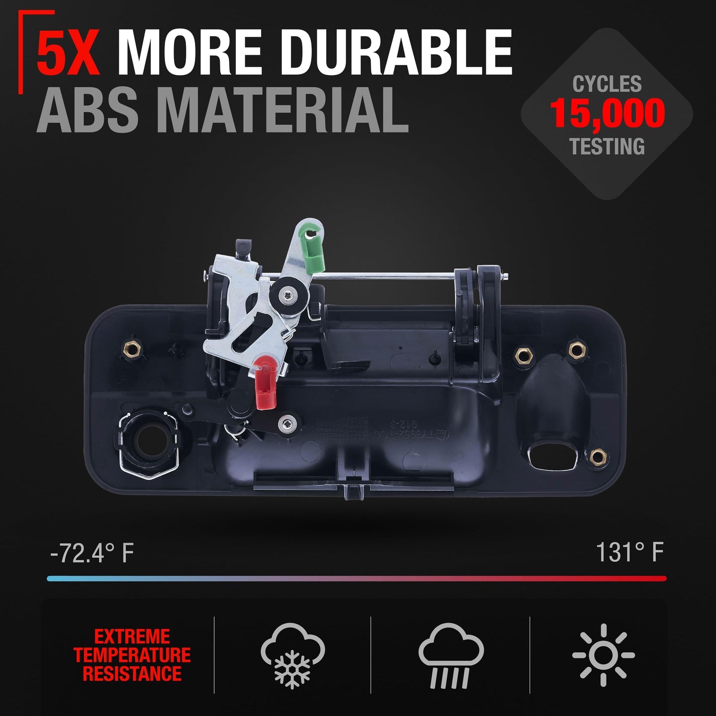 2007-2013 Toyota Tundra Tailgate Handle Latch with Camera Hole - Exterior Tailgate Latch Assembly Textured Black - OE Replacement Handle