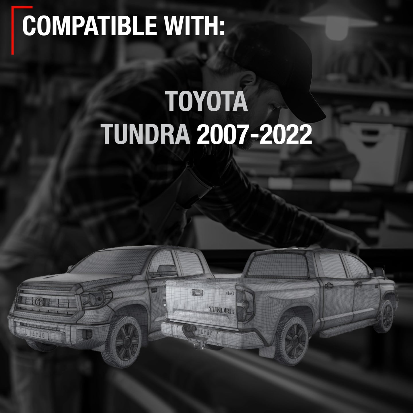 2007-2022 Toyota Tundra Tailgate Cable Replacement Set, Rear Left & Right Side, Metal 17 3/4" Long