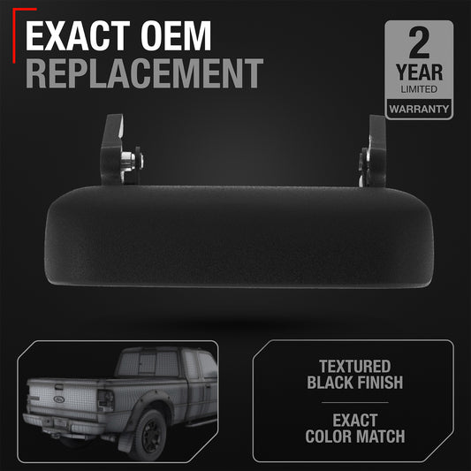 T1A Tailgate Handle - Compatible with 1998-2011 Ford Ranger - Textured Black - OEM 1L5Z9943400AAA, 1L5Z-9943400-AAA, 1L5Z 9943400-AAATEX, 77872, FO1915109 - Plastic Tailgate Handle