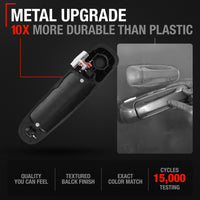 2002-2010 Dodge Ram 1500, 2500, 3500, 4500, 5500; Dakota, Durango; Mitsubishi Raider Exterior Front Passenger Door Handle, Upgraded Metal - Textured Black w/ Keyhole - Front Passenger Side Handle