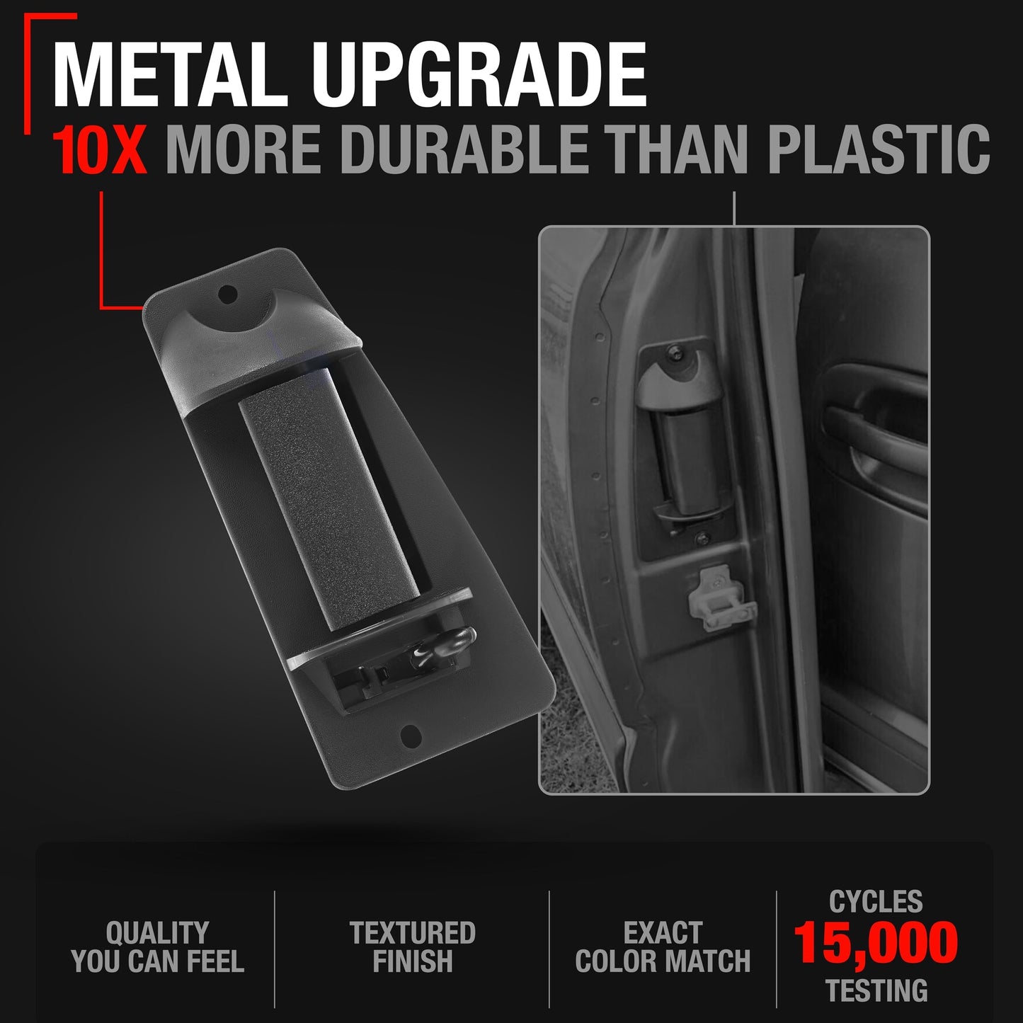 1999-2007 Chevrolet Silverado 1500 2500 GMC Sierra 1500 2500 3500 Extended Cab Rear Driver Door Handle - Upgraded Metal - Left Side Ext Cab Handle (Metal)