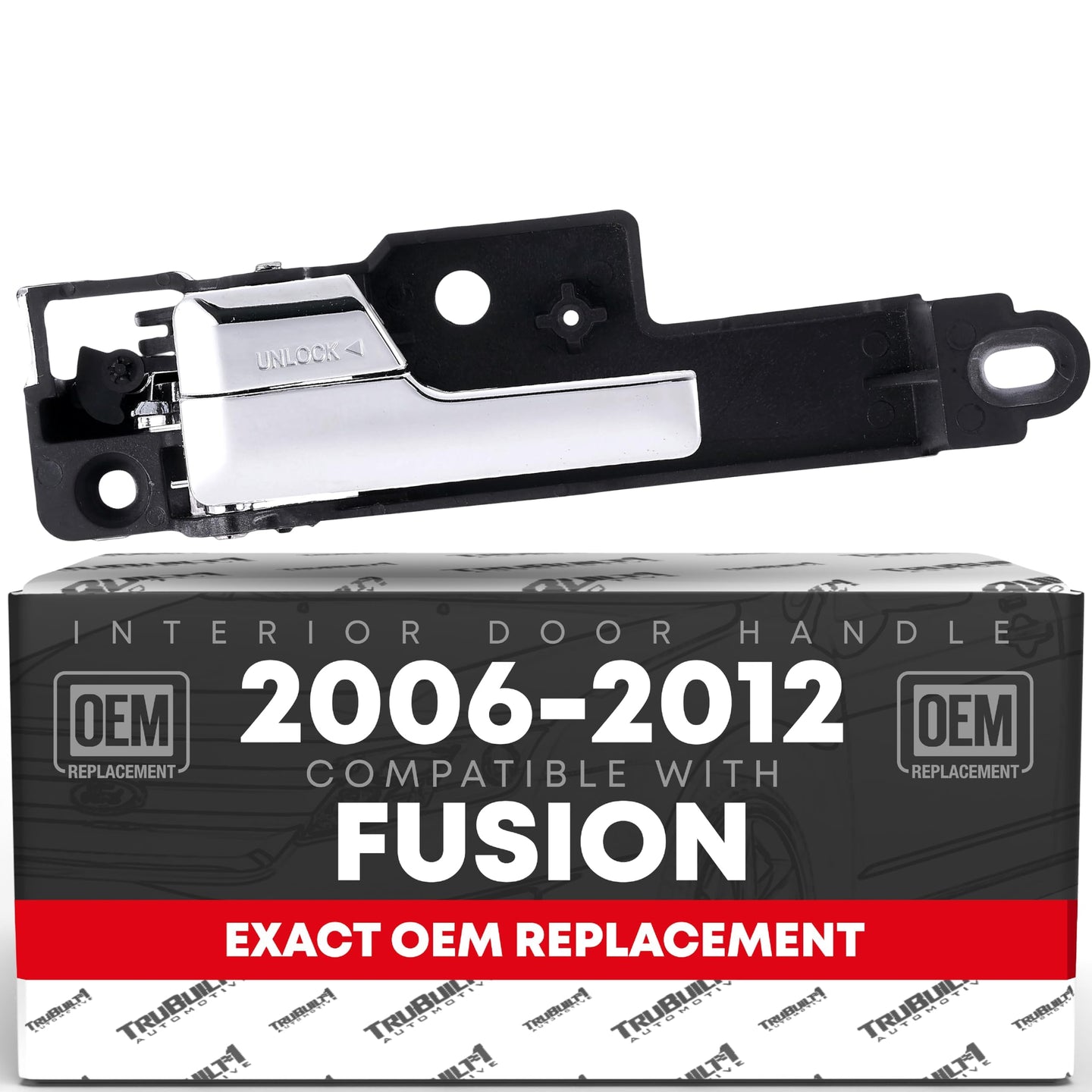 2006-2012 Ford Fusion 2007-2012 Lincoln MKZ 2006-2011 Mercury Milan Interior Front Driver Door Handle Replacement - All Chrome Plastic - Front Driver Handle