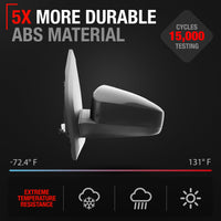 Nissan Sentra Passenger Side Mirror - Non-Foldable, Convex Glass with English Warning, Black Cover - Passenger Side Mirror