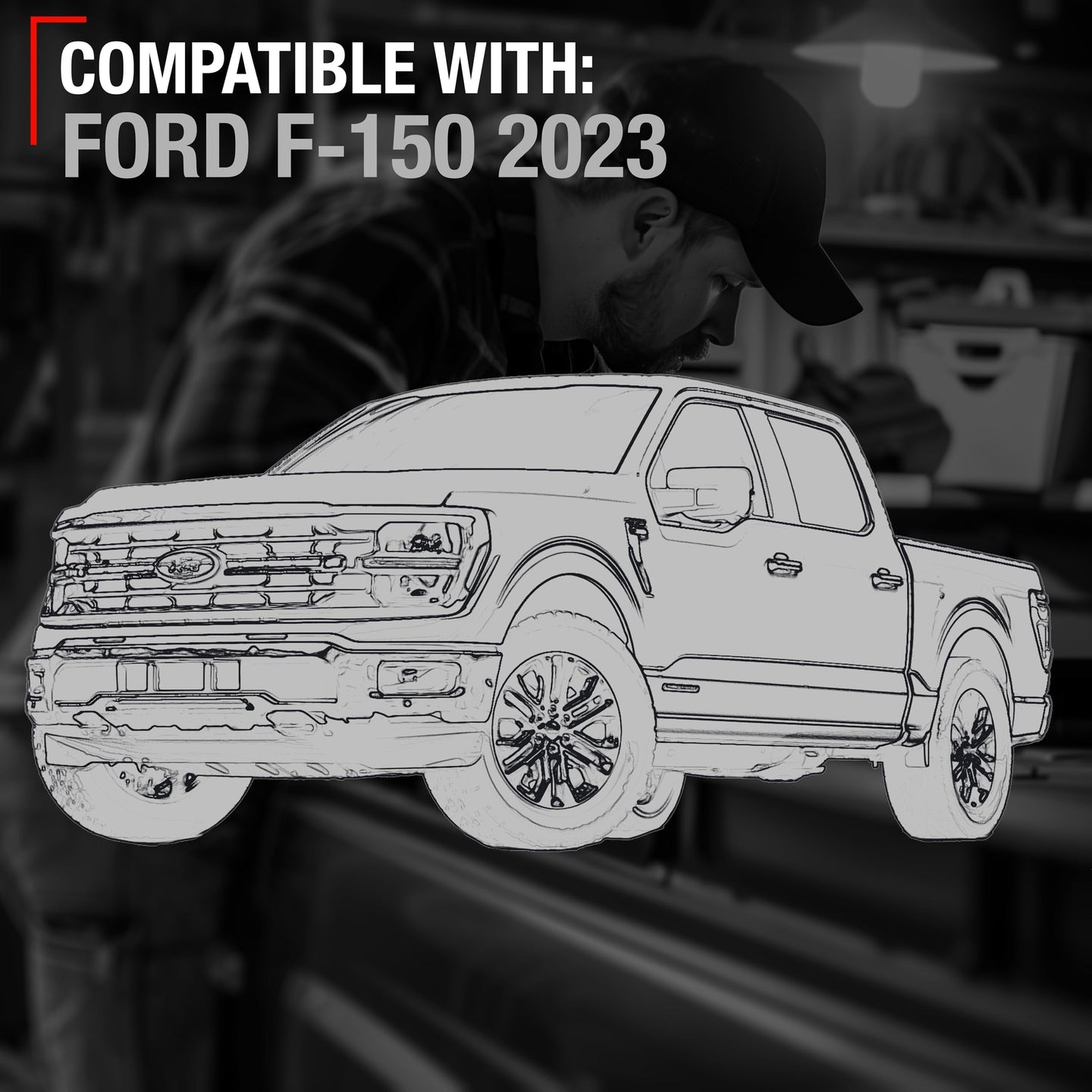 T1A Exterior Front Driver Door Handle Replacement - Compatible with 2015-2022 Ford F-150 - Oxford White, with Keypad Hole - Plastic - OEM FL3Z1522405HAPTMYZ - Front Driver Door Handle
