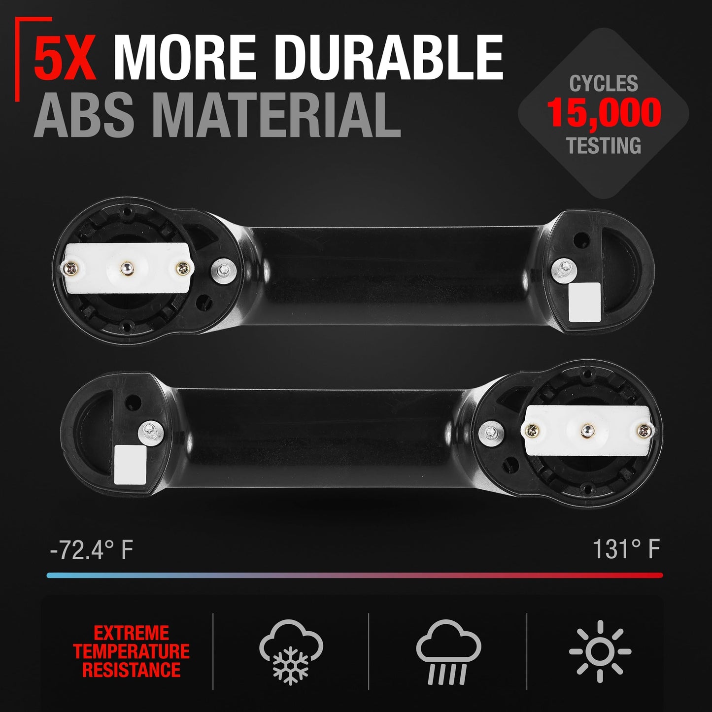 2007-2018 Jeep Wrangler Liberty 2007-2011 Dodge Nitro Exterior Front/Rear Driver & Passenger Door Handle Set - Textured Black - 2 Pack