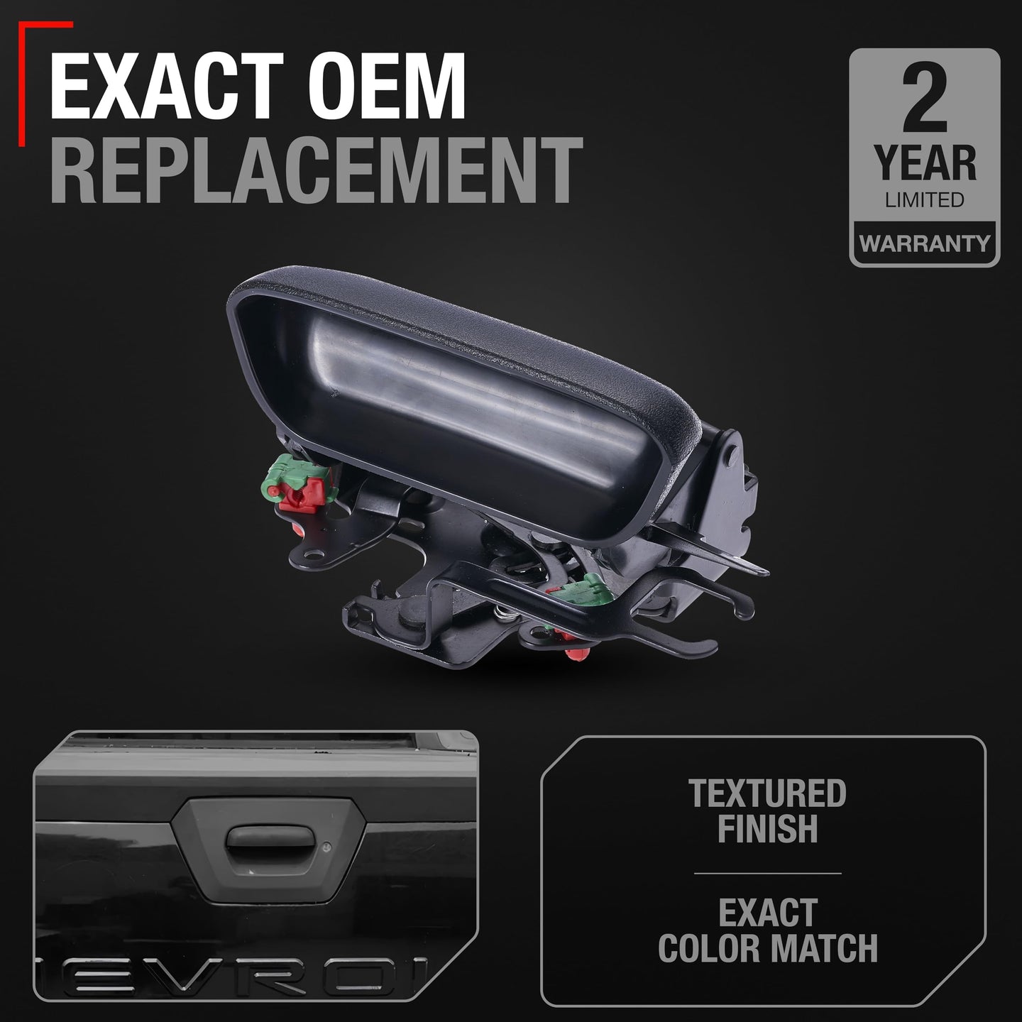 2002-2006 Chevrolet Avalanche 1500 2500 Cadillac Escalade EXT Tailgate Handle Assembly - Textured Black Liftgate Latch Handle - Black Handle