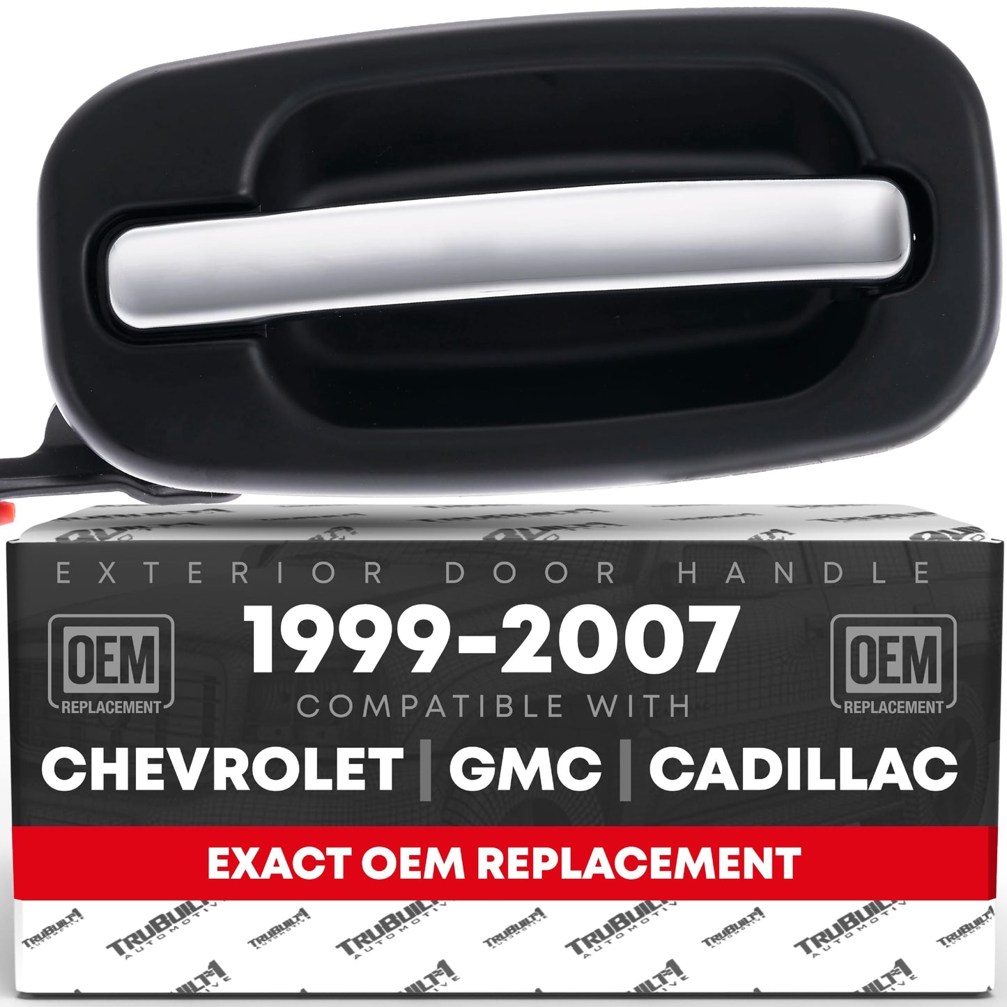 1999-2006 Chevrolet Silverado Suburban Tahoe Avalanche GMC Sierra Yukon Cadillac Escalade Exterior Rear Passenger Door Handle - Chrome Black - Rear Right Door Handle