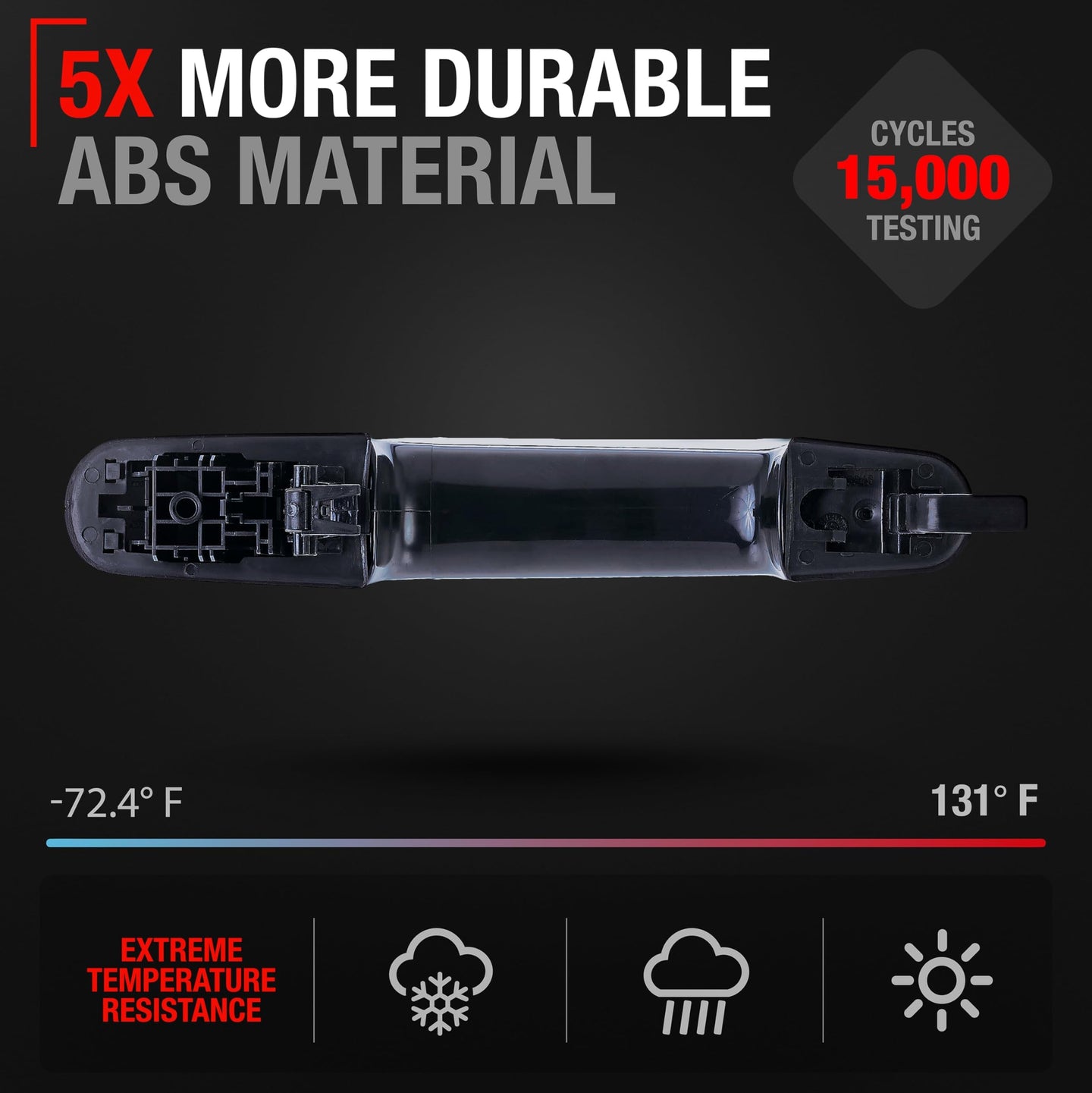 2015-2023 Ford Transit Exterior Rear Passenger Sliding Door Handle Replacement - Textured Black - Exterior Rear Sliding Door Handle