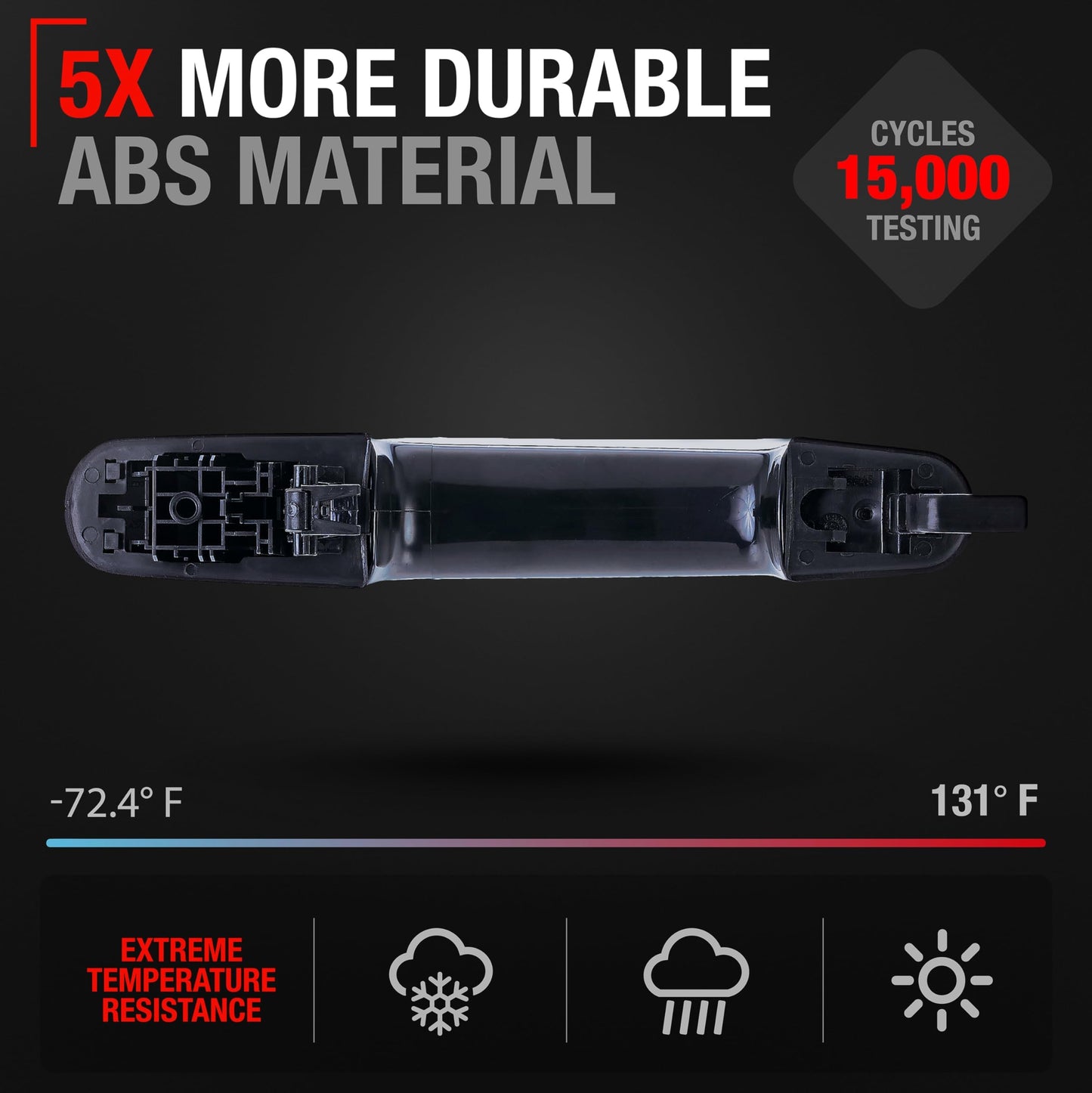 2015-2023 Ford Transit Exterior Rear Passenger Sliding Door Handle Replacement - Textured Black - Exterior Rear Sliding Door Handle