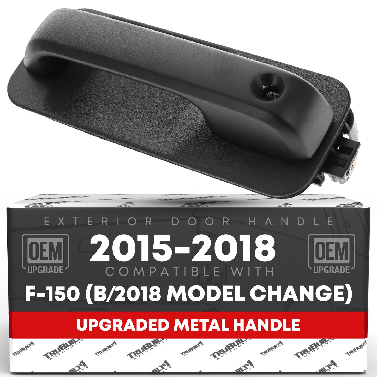 T1A Exterior Front Driver Door Handle, Upgraded Metal - Compatible with 2015-2018 (Before Model Change) Ford F-150 - Textured Black w/Keyhole - OEM FL3Z-1522405-AA-MT, 97931 - Front Driver Side Handle