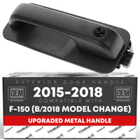 T1A Exterior Front Driver Door Handle, Upgraded Metal - Compatible with 2015-2018 (Before Model Change) Ford F-150 - Textured Black w/Keyhole - OEM FL3Z-1522405-AA-MT, 97931 - Front Driver Side Handle