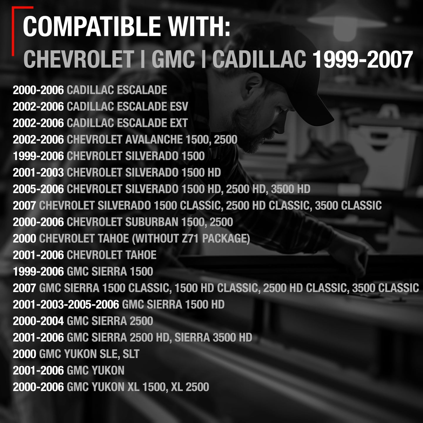 1999-2006 Chevrolet Silverado Suburban Tahoe Avalanche GMC Sierra Yukon Cadillac Escalade Exterior Front Passenger Door Handle - Chrome, Black - Front Right Door Handle