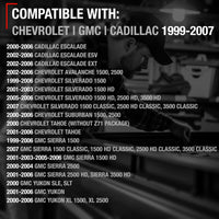 1999-2006 Chevrolet Silverado Suburban Tahoe Avalanche GMC Sierra Yukon Cadillac Escalade Exterior Rear Driver Door Handle - Chrome Black - Rear Left Door Handle